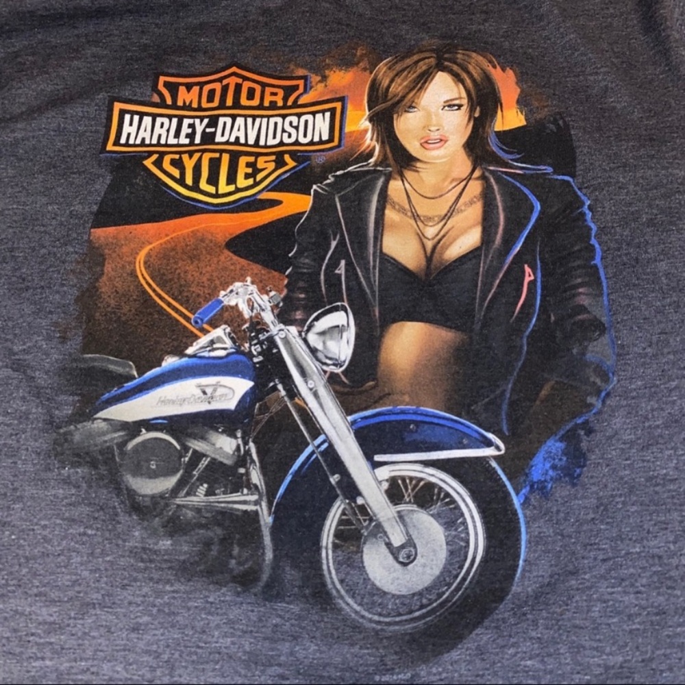 Harley Davidson Boston biker girl tee